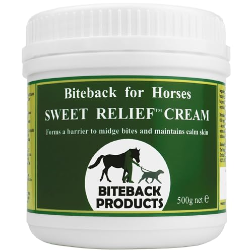 Biteback Products 'Sweet Relief' Midge Barrier & Skin Support Cream - Powerful Fly & Insect Barrier with Benzyl Benzoate for Horses - Essential Horse Product Midge Guard & Skin Protection - 500g