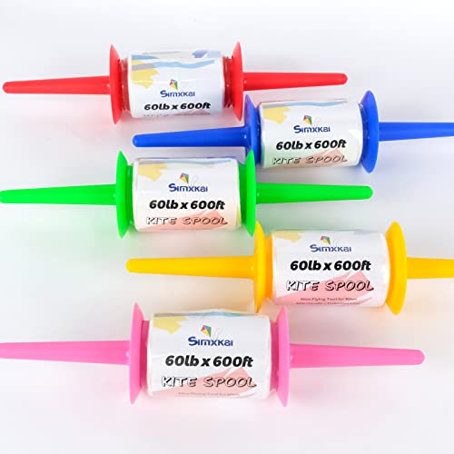 Simxkai Kite String Spool, Kite Reel Winder,Easy-To-Grip Kite Line Handle, 600 Feet Twisted Kite Line For Kids & Adults(Red) #TOP4