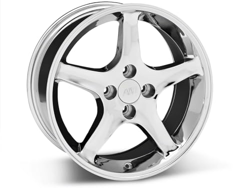 AM Wheels 1995 Cobra R Style Chrome Wheel; 17x8; 18mm Offset Compatible for 87-93 Mustang, Excluding Cobra