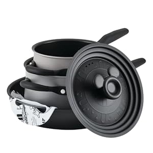 Disney 100 Nonstick Induction Cookware Pots and Pans Essentials Set, 4 Piece, Steamboat Willie Edition