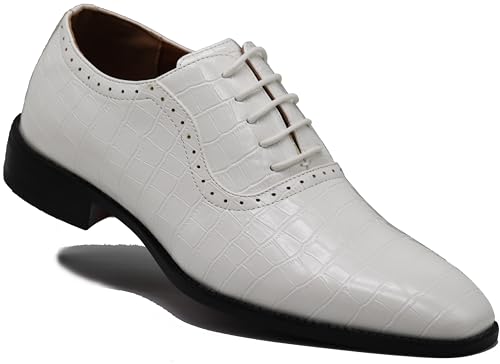 Image of Gator3N Men's Alligator Crocodile Print Oxfords Fashion Lace Up Dress Shoes