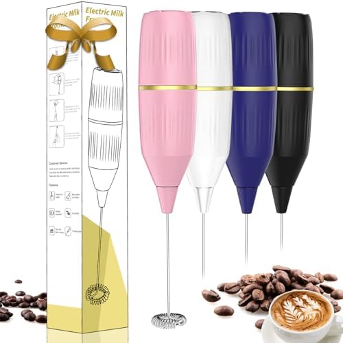 Handheld Milk Frother Wand for Coffee, Matcha, Latte, Cappuccino, Hot Chocolate, Egg, Pink