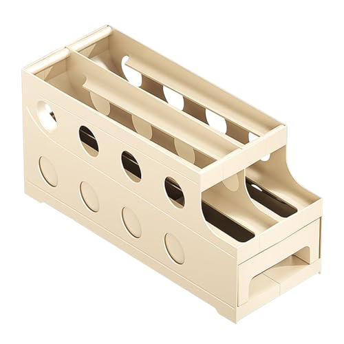 Nubamzy Dispensador de huevos rodantes | Contenedor de huevos rodante automático de 2 niveles | Bandeja que ahorra espacio para cocina, alimentos, hogar, encimera, despensa