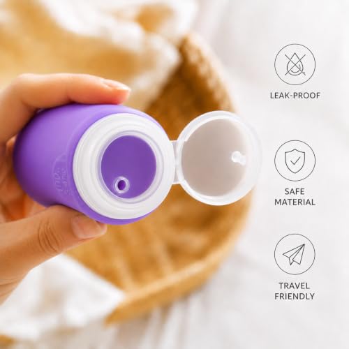 Image of INSFIT Travel Bottles for Toiletries, TSA Approved 3oz Travel Size Containers, BPA Free Leak Proof Squeezable Silicone Tubes for Shampoo Conditioner Lotion Body Wash with Labels