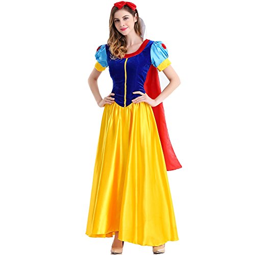 KUFV Women's Snow White Costumes Halloween Princess Costume Dress