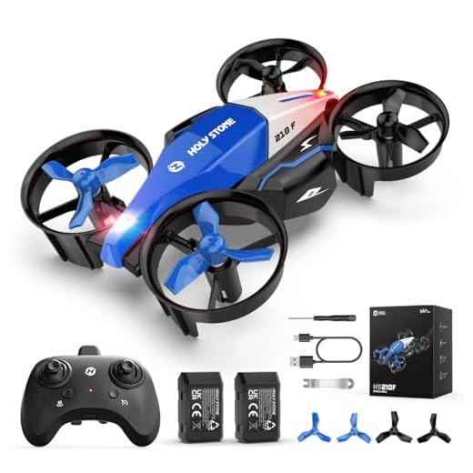 Holy Stone HS210F Mini Drohne für Kinder, 2 in 1 RC Quadrocopter mit Landmodus and Flugmodus, One Key Start Höhenhaltung, 3D Flips, Headless Modus Spielzeug Geschenke für Jungen,C0 (blau)