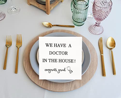 image for Aisosiks We Have A Doctor In The House Napkins, Doctor Graduation Napk