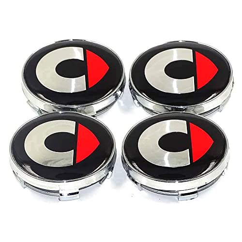 ZHFF, 4 x 60 mm Tapas centrales Tapacubos Centro de rueda Buje de aleación Cubo central de rueda Tapas de cubo Llanta Tapa de cubo Tapacubos Embellecedor de llantas para Smart Fortwo Forfour 451453 Cover