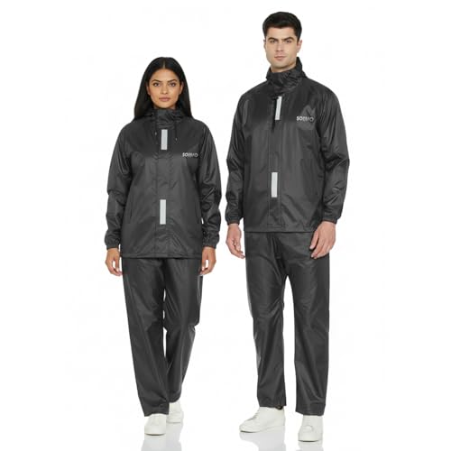 Image of Amazon Brand - Solimo Men's Polyester Water Resistant Casual Style Rain Coat