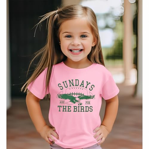 Toddler Football Shirt for Boy Girl Sundays are for The Birds Outfit Kids Funny Print Short Sleeve Graphic Tee Tops2