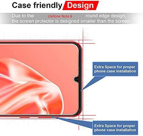 AOKUMA Screen Protector for Ulefone Note 6 Tempered Glass Screen Protector, [2 Pack] Premium Quality Guard Film, Case Friendly, Comfortable Round Edge,Shatterproof, Shockproof, Scratchproof oilproof