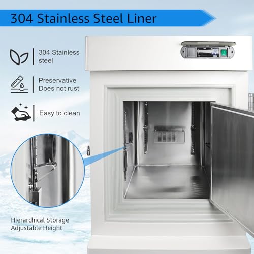 Image of 58L Lab Freezer, -86℃ / -122.8℉ Ultra Low-temp Refrigerator, Lab Cryogenic Freezer with Door Lock, Wheel for Scientific Research