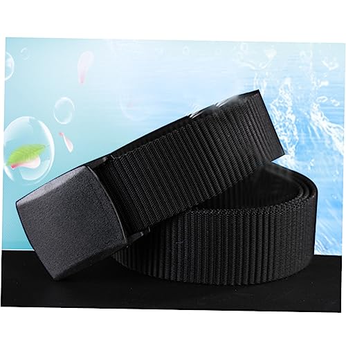 Mens Canvas Belt Lightweight Nylon Casual Belt Military Style Woven Men's Black Canvas4