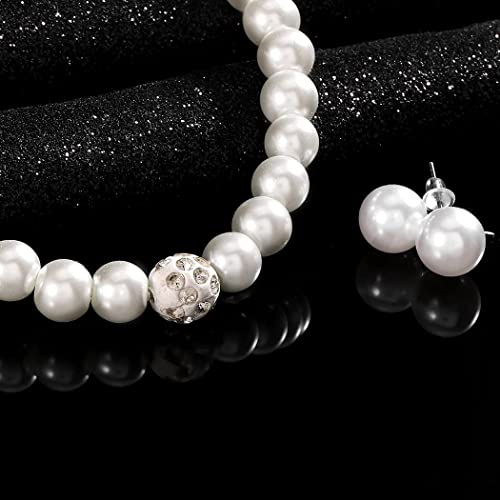 ANNACREATIONS Korean Style Pearl Metal Hair clips Pearl Barrettes Hairpin Pearl Pendant Choker Necklace With Pearl Bracelet Stud Earrings Combo Set... - Image 5