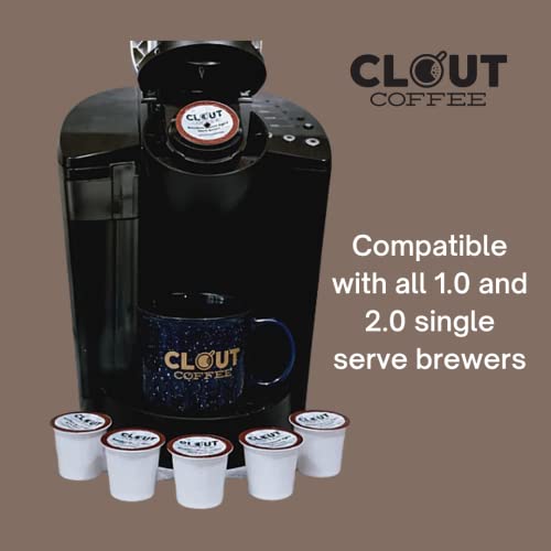 Clout Coffee Bourbon Barrel Aged Coffee, Dark Roast, K-Cup Compatible Pods, 24 Count - Single Origin Colombian Beans, Aged In Fresh Dumped Barrels, Single Serve Coffee Pods For Keurig K-Cup Brewers #TOP5