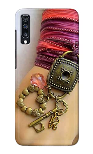 Image of Girl Hand with Keychain Hard Back Case Cover for Samsung Galaxy A70 / Samsung A70s, SM-A705FN / DS, SM-A705YN Back Cover -(J5) VNS2228