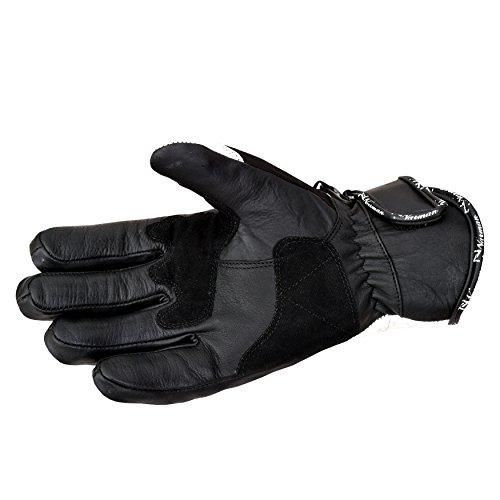 Norman White Short Leather Knuckle Protection Motorbike Motorcycle Gloves Summer (XXL)