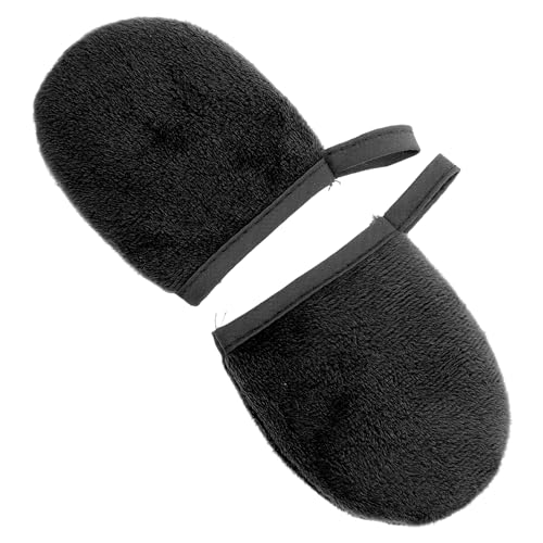 LALADEFIEE Manoplas De Felpa 2 Piezas Para Aplicar Loción y Protector Solar, Guantes Autobronceadores Negros, Cómodos y Masajeadores Para Cuidado Corporal y Protección Solar Diaria