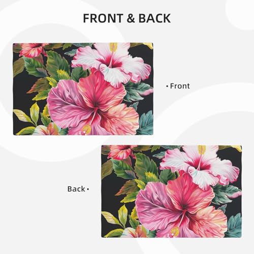 Set de table motif hibiscus pour repas de jardin et dîner d'été - 4