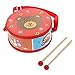 NUOBESTY Cartoon Kinder Trommel Spielzeug Kinder Holz Trommel Spielzeug Pädagogisches Baby- Musical Spielzeug Kinder Percussion Instrument Doppelseitige Trommel