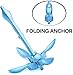 XIALUO Marine Kayak Anchor Portable Folding Grapnel Kayak Anchor Kit (1.5lb) with 30 ft Marine Rope