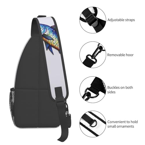 Fish art Cross Chest Bag para Hombre y Mujer miniatura 5