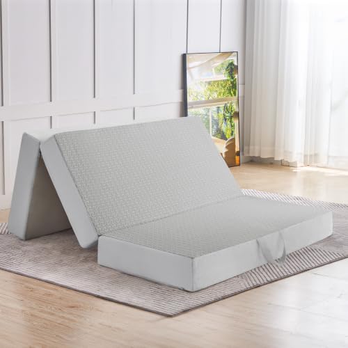 Image of Folding Mattress Full Size, 6 inch Trifold Mattress Futon Murphy Bed,Grey