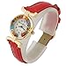 Glass Of Venice Murano Glass Millefiori Watch with Leather Band - Red Multicolor