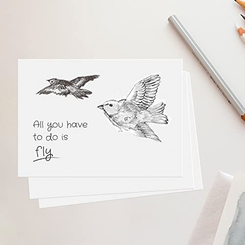 S&O 300gsm 5x7” Postcard Paper Cardstock (Both Sides Blank) for Art or Message Notes Sheets for Mailing. White Blank Greeting Slips, Index Flash Printable Letter Note Set. Bulk Pos image 1
