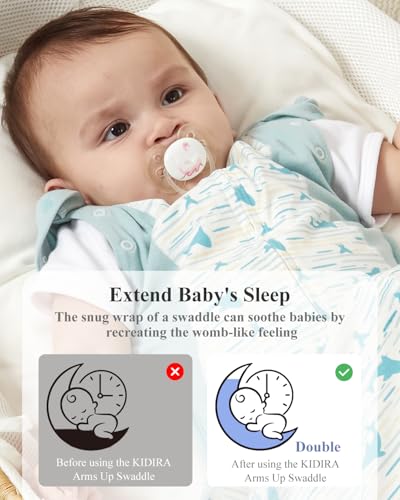 Image of Transition Baby Swaddle 3-6 Months 12-18 lb, Arms In /Out Swaddle Sleep Sack with 2-Way Zipper Moisture-Wicking Fabric, Improves Sleep Snug Fit Helps Calm Startle Reflex(Whales and the sea)