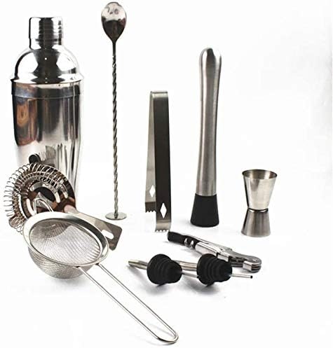 Kit de Bartender Set de 11 Piezas con Soporte de Madera - Coctelera miniatura 4