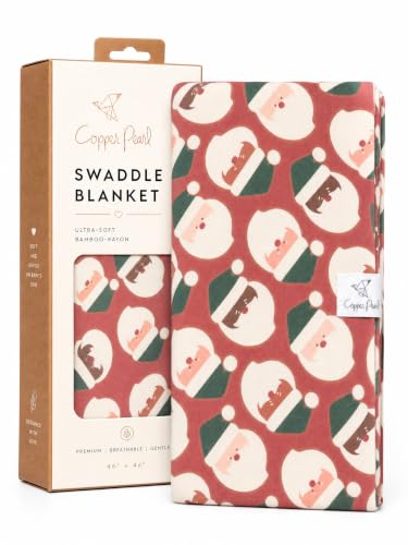 Image of Copper Pearl Swaddle Blankets for Newborns | Soft Stretchy Receiving Blankets for Boys and Girls | Large 46 x 46 Inch Baby Blankets | Lightweight and Breathable Swaddles | Claus