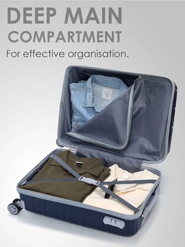 Image of Wesley Golfer Style Cabin 57 cm Small 8 Wheel Hard Case Trolley Bag Suitcase,(57cm, Navy Blue)