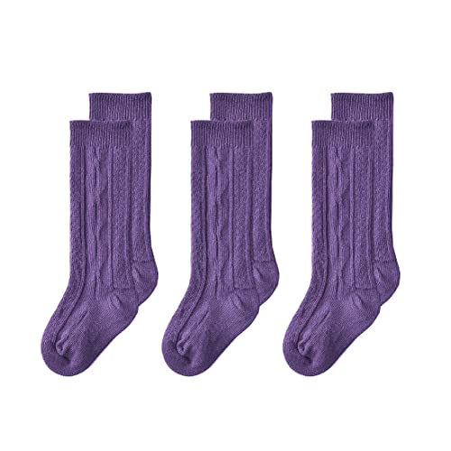 Image of EPEIUS Unisex-Baby Seamless Ribbed/Cable Knit Knee High Socks (Pack of 3/6)