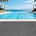 Zynaro 44 Pcs Interlocking Deck Tiles, Patio Flooring - Outdoor Waterproof Plastic Deck Tiles for All Weather Use - Balcony, Backyard, Indoor & Outdoor (Dark Grey, 44 Square Ft)
