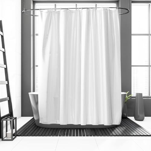 Cortina de Ducha 180 x 200 cm, Cortinas Baño Tela Impermeable Antimoho con 12 Ganchos, Poliéster Cortina Ducha, Cortinas de Baño para Baño, Bañera