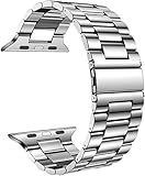 HUANLONG Band Compatible with Apple Watch Bands 41mm 40mm 38mm, Upgraded Stainless Steel Replacement Original iWatch Bands for Series 10 9 Ultra 8 7 6 5 4 3 2 1 Women,Silver