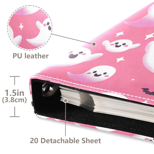 Álbum de fotos adhesivo DIY Scrapbook álbum lindo fantasmas de Halloween encuadernador de 3 anillos libro de fotos 40 páginas 8x10 para memoria miniatura 4