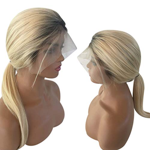 9A Water Wave Blonde Human Hair Lace Front Wigs 18Inch 13x6 Deep Part PrePlucked with Baby Hair Glueless Remy Hair Curly Wave Lace Frontal Wig Full End Lace Wigs #613 Color Human Hair Wigs for Women