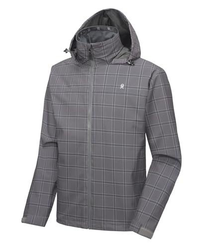 Image of Little Donkey Andy Mens Waterproof Rain Jacket Lightweight Windbreaker Hooded Jacket Packable Raincoat for Outdoor Hiking