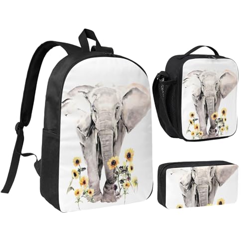 Sac à dos d'école 3 pièces soulageant le dos avec trousse et boîte