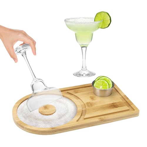 Juego de bordes de sal de madera, cuenco de 6,4 cm para platos de 15,2 cm 2