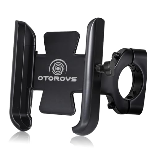OTOROYS 1 Year Warranty Universal Bike Mount Holder Metal Body 360 Degree Rotating Handlebar Metal Body Cradle Stand for Bicycle, Motorcycle, Fits All Smartphones (Black)