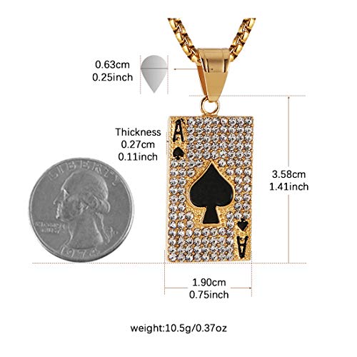 Colgante As de Spades con circonita cúbica y chapado en oro de 18 quilates luxury 5