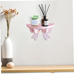 Bow Shelf Cute Kawaii Wooden Hanging Display Cute Wall Shelves for Girl Children 79x39x47 Inch Room Decor Screw Installation Cute Floating Shelves for Living Room Nursery Room
