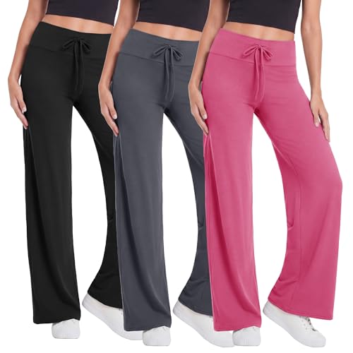 Image of TNNZEET Women's Wide Leg Pants - Casual Loose Yoga Trouser Pants Sweatpants Palazzo Lounge Pajama Pants