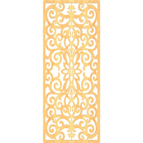 Image of Buel Decorative Pierced Fretwork Wood Wall Panels, 19 3 /8 inchW x 49 3 /8 inchH x 1 /4 inchT, Cherry