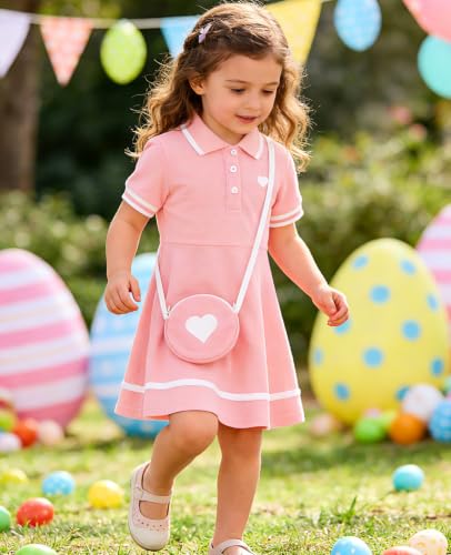 Move Dance Little Girls Sporty Dress Size 6-7 Pink Sundress with Bag - image 3
