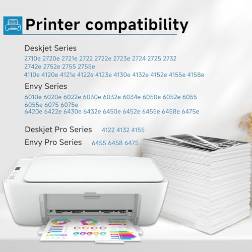 67XL Ink Cartridges Black/Color Combo Pack Replacement for HP Ink 67 XL fit for HP67 DeskJet 2827e 2855e 4227e 4255e 2700 2700e 2752 2742e 2755 2755e 4100 4152e 6000 6055e 6052 6400 6455e Printer