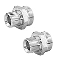 1/2 to 3/8 Reducer RV Faucet Adapter, ZESE 2 Pcs 3/8 Male x 1/2 Male Brass Compression Fittings Faucet Supply Line Adapter Pipe Connector for Plumbing Water Hose (Nickel coating brass)